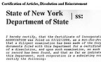 Certificate of Incorporation